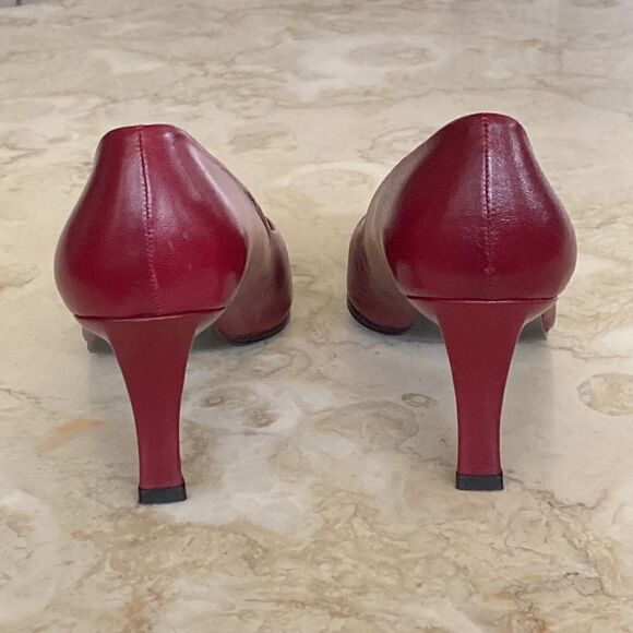 NWOT Etienne Aigner Leather Pumps Made in Spain Burgundy Red Vintage - Picture 10 of 14